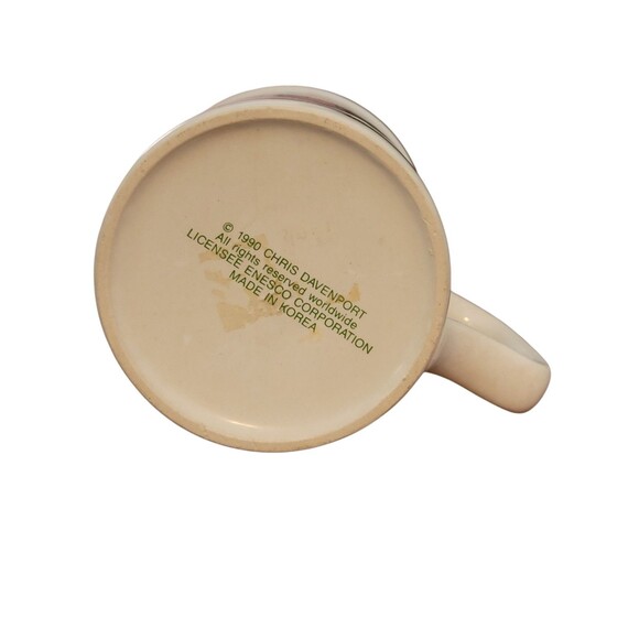 Enesco Chris Davenport Coffee Cup Christmas 1990 Korea Santa Baking - Picture 7 of 7